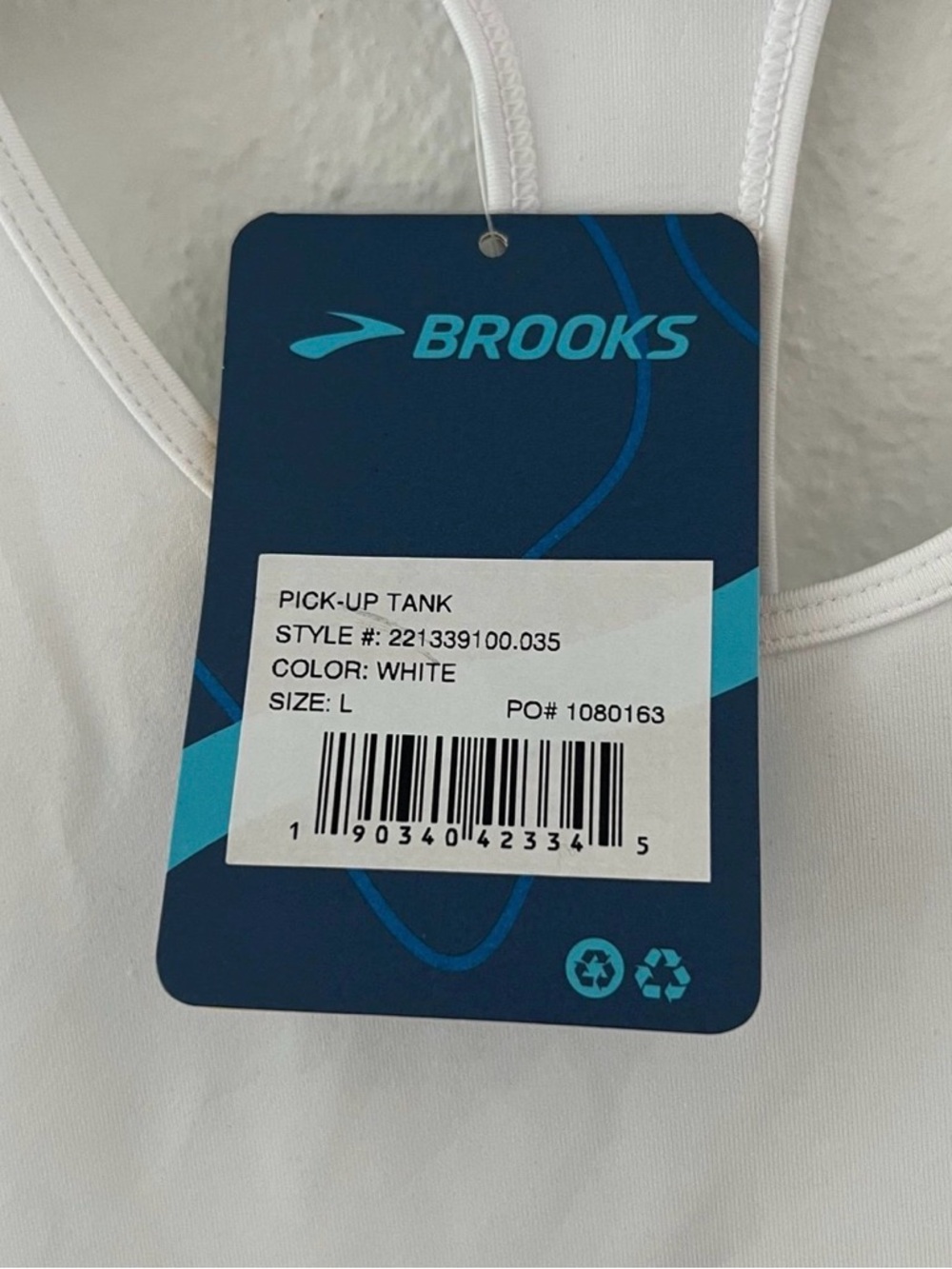 Brooks White Women's Racerback Tank - Picture 3 of 3
